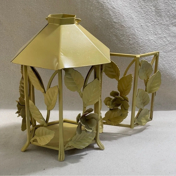 Pagoda Patio Deck Garden Candle Holder Lantern Flowers Roses In/outdoors metal - Picture 7 of 11